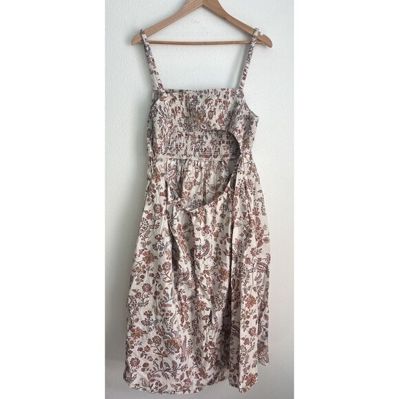 Old Navy Fit Flare Sleeveless Cotton-Poplin Smocked-Bodice Dress 2X Boho Beachy - Picture 6 of 9